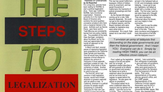 From the Archives: The Steps to Legalization (1989)